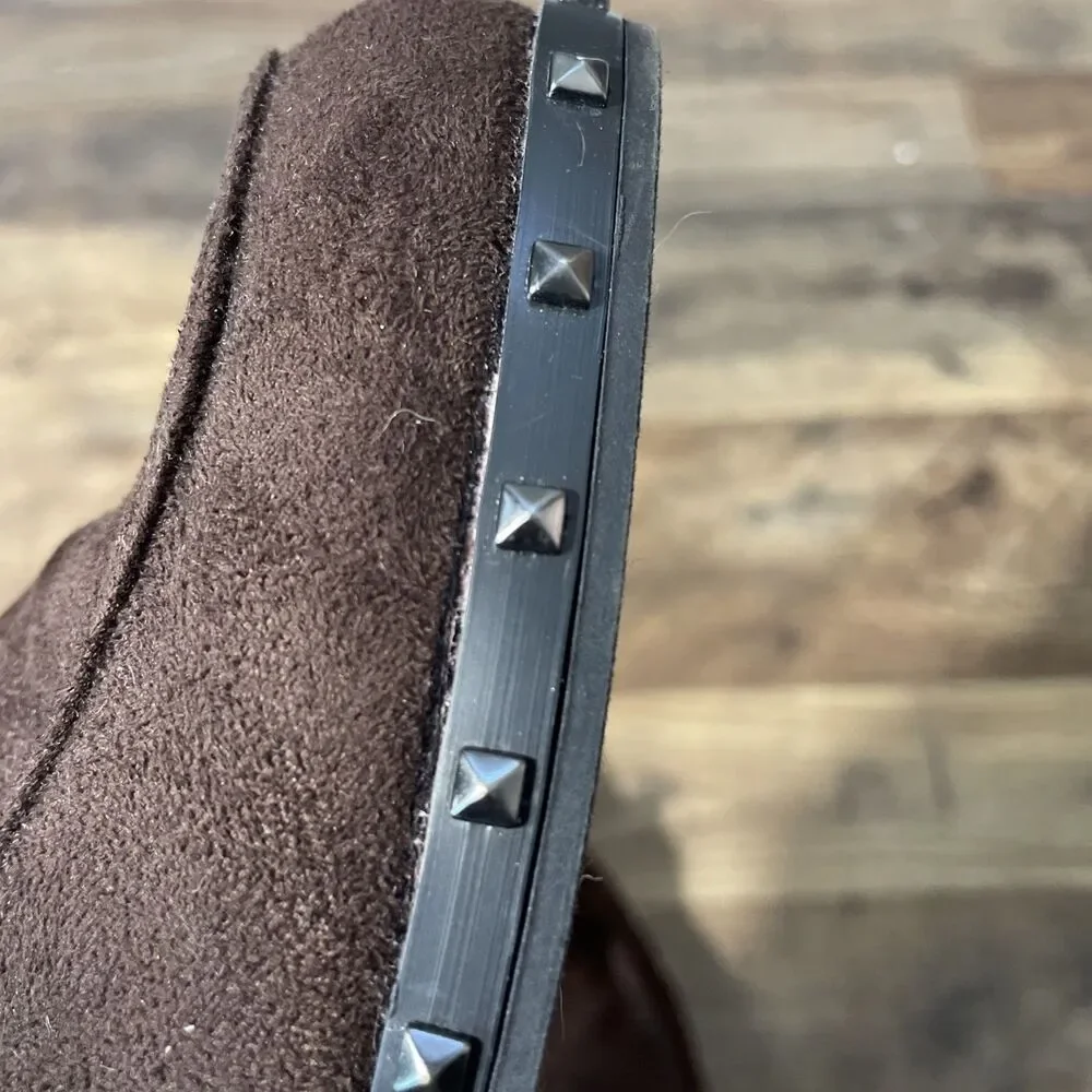Charles by Charles David Boy Brown Suede Penny Loafers Size 7.5 M Silver Studs